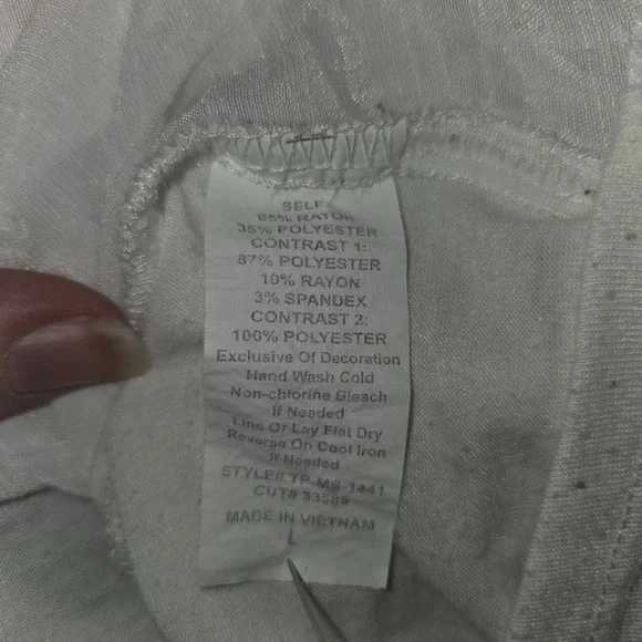 PerSeption Concept White Lacy Embroidered Blouse Womens Size Large Sleeveless - Picture 3 of 6